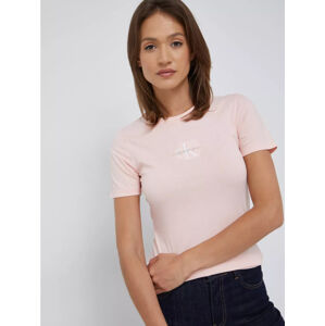 Calvin Klein dámské světle růžové tričko - M (TKY)